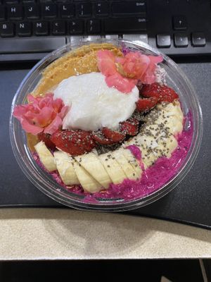 dragon açai bowl with peanut butter  at Green Source in Missoula