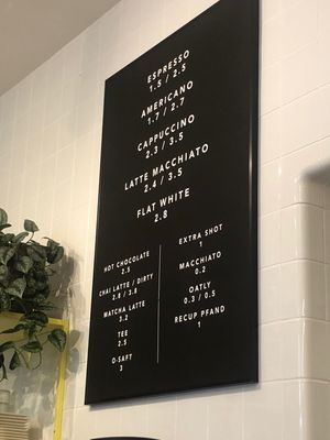 Coffee options  at Early Bird in Berlin