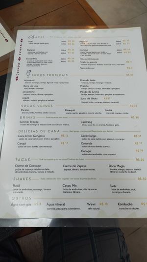 Cardápio Nov/2024 - Bebidas at Tarang in Peruibe