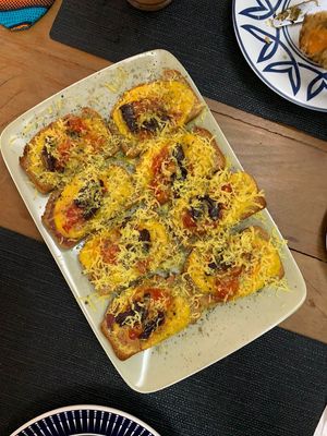 Bruschettas, incrível! at Tarang in Peruibe