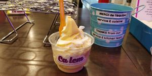 Mango and coconut with coconut shavings at Ca Lem in Montreal