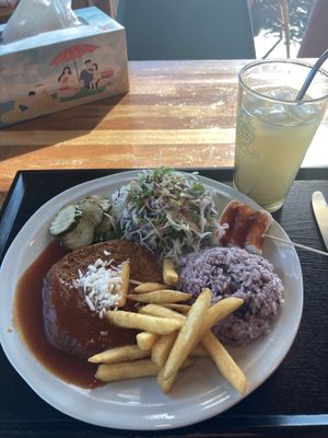 Soy cutlet   at Loving Hut in Seogwipo