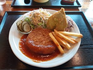 Soy cutlet at Loving Hut in Seogwipo