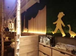 The entrance at Hans im Glück in Hamburg