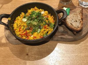  Scrambled tofu  at Megan's by the Green in South West London