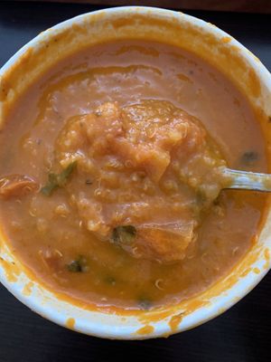 Vegan tomato quinoa bisque at Middle Way Cafe in Anchorage