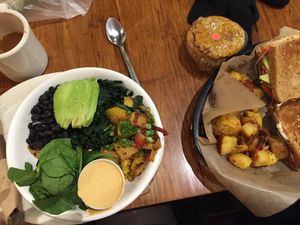 breakfast. all vegan and gluten free.  at Middle Way Cafe in Anchorage