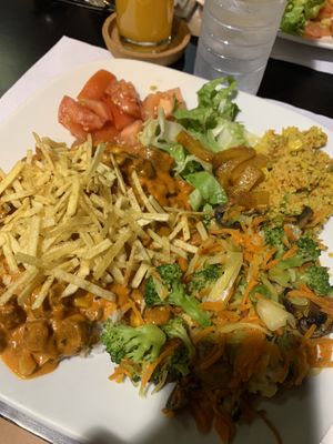 Stroganoff de seitan at Anjo Verde in Braga