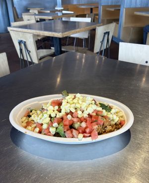 Sofritas bowl. The meat alternative, Sofritas, is vegan and quite good, and is prepared by itself with no cross contamination. at Chipotle in Apple Valley