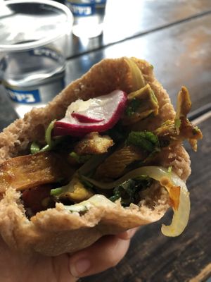 Shawarma pita at Sultana in Tel Aviv