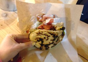 Forest mushrooms in a pita at Sultana in Tel Aviv