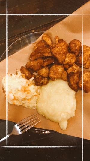 Vegan schnitzel,mashed potatoes and coleslaw  at Sultana in Tel Aviv