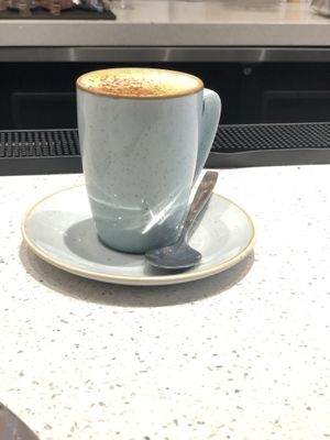 This was me being fancy with an oat matcha after my meal. I’m such a big shot!  at Fresh Kitchen & Juice Bar in Toronto