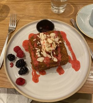 Almond Butter French Toast  at Fresh Kitchen & Juice Bar in Toronto