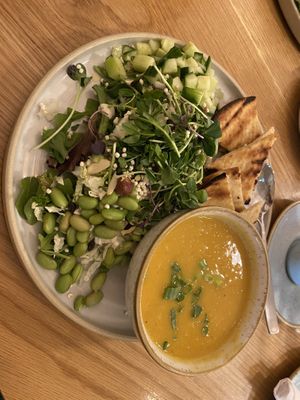 Soup and salad comboo  at Fresh Kitchen & Juice Bar in Toronto