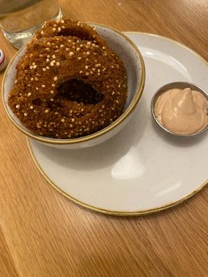 Quinoa Onion Rings at Fresh Kitchen & Juice Bar in Toronto