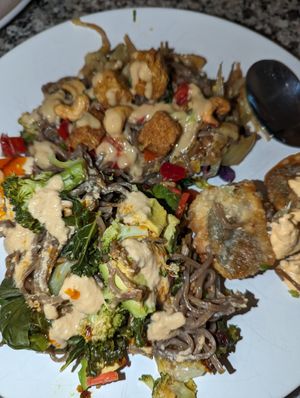 Tiger Salad, Tiger Salad and Crispy Dumplings at Fresh Kitchen & Juice Bar in Toronto