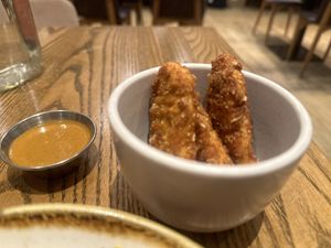 I would have skipped the side of ‘crispy chicken’ as it was just nuggets  at Fresh Kitchen & Juice Bar in Toronto