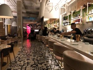 Empty bar where supposedly you don’t need reservations yet they couldn’t seat us there.  at Fresh Kitchen & Juice Bar in Toronto