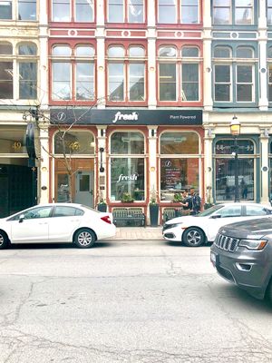 Fresh on Front from across the street.  at Fresh Kitchen & Juice Bar in Toronto