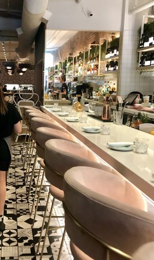 Stylish bar at Fresh Kitchen & Juice Bar in Toronto