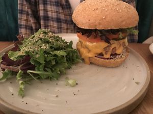 Beyond meat burger, soo delicious  at Fresh Kitchen & Juice Bar in Toronto