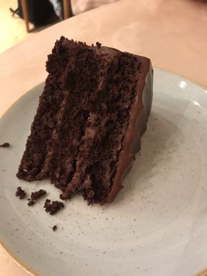 Double chocolate fudge cake at Fresh Kitchen & Juice Bar in Toronto
