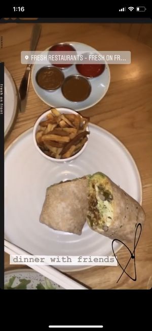 7 Layer Burrito with Fries at Fresh Kitchen & Juice Bar in Toronto