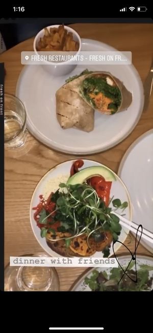 Bowl & Vegan Chicken Wrap with Fries at Fresh Kitchen & Juice Bar in Toronto