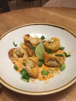 Crispy dumplings at Fresh Kitchen & Juice Bar in Toronto