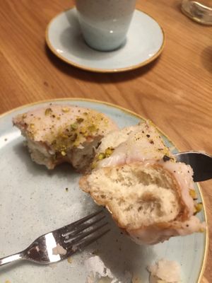 Rose pistachio donut at Fresh Kitchen & Juice Bar in Toronto