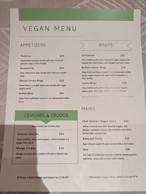 Vegan menu - just ask when being seated! at Elvi's Kitchen in San Pedro