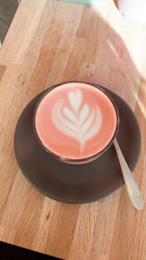 Beetroot latte  at Short + Stout in Chester