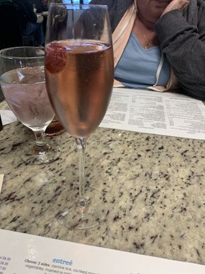 Sparkling sunrise cocktail  at Restaurant O in Coos Bay