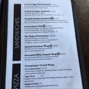 Menu at The Cornerstone in Guelph