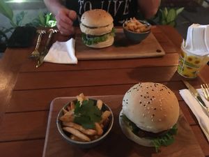 Kin burgers  at Kin Cafe in Seminyak
