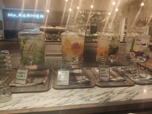 Flavoured water for free at Mr. Farmer - Midtown Hibiya in Tokyo