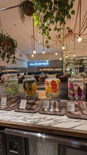Free Drink Bar with flavored waters at Mr. Farmer - Midtown Hibiya in Tokyo