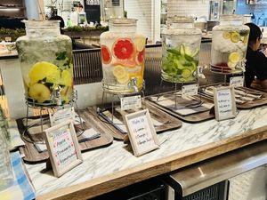 4 free infused waters  at Mr. Farmer - Midtown Hibiya in Tokyo