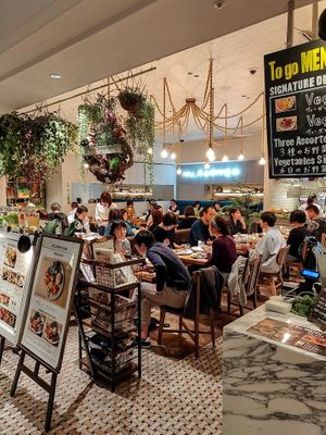 This Hibiya shop is in the food court and is very busy at Mr. Farmer - Midtown Hibiya in Tokyo
