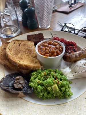 Veggie breakfast (not vegan) but there is vegan breakfast available   at The Cosy Club in Liverpool