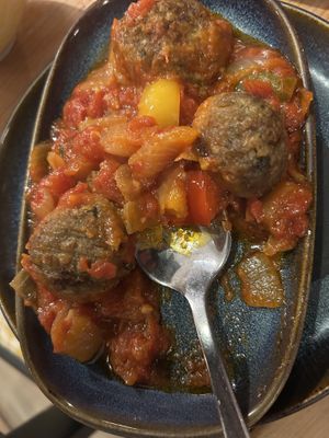 Albondigas vegetales with tomato and veg saucee  at Lola's Tapas Restaurant in Bournemouth