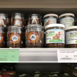 Some vegan chocolate nut spread at BioJu in Tirana