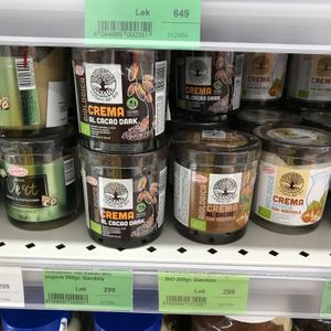 Dark chocolate spreads at BioJu in Tirana