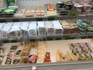 Refrigerated section at BioJu in Tirana