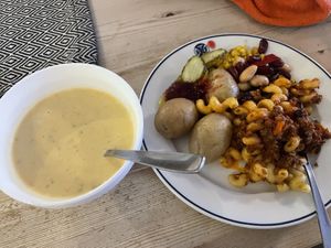 Lunch buffet! The soup in particular was amazing  at Hotel Abisko Turiststation STF in Abisko