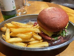 Vegan burger from the bistro   at Hotel Abisko Turiststation STF in Abisko