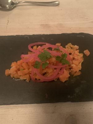 Vegan starter at Hotel Abisko Turiststation STF in Abisko