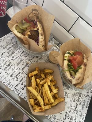 Falafel wraps and fries   at Daddy Cool in Split