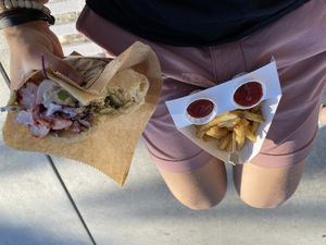 Falafel pita with fries 😍 at Daddy Cool in Split